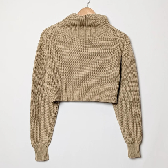 ARITZIA WILFRED Montpellier Waist Sweater Merino Wool Ribbed Crop Turtleneck XXS - Picture 8 of 13